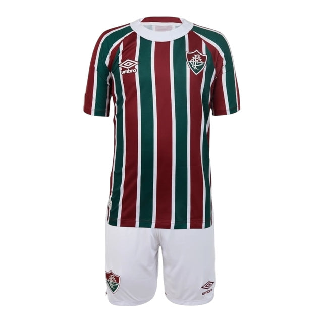 Kit Infantil Fluminense I 25/26 - Umbro - Vermelha e verde com detalhes em branco