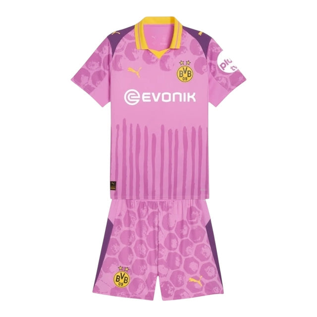 Kit Infantil Borussia Dortmund Edição especial Mundial de Clubes Goleiro 25/26 - Puma - Rosa