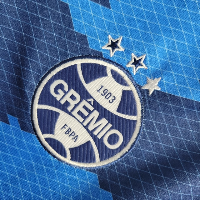 Camisa Grêmio III 21/22 Torcedor Masculino - Azul com detalhes em ondulados azuis e branco