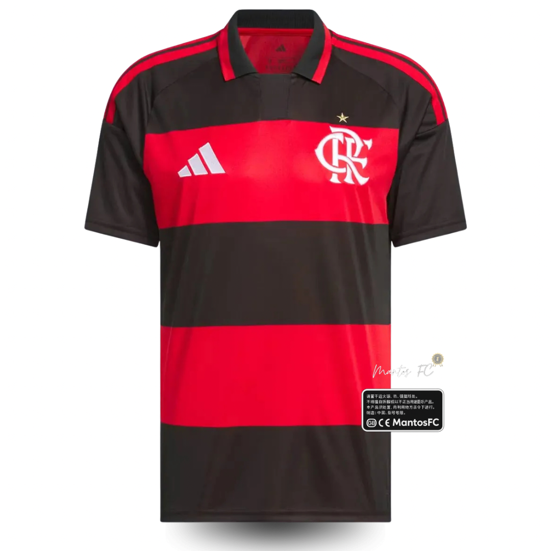 Camisa Flamengo I 26/27 - Torcedor Adidas Masculina - Preta e vermelha