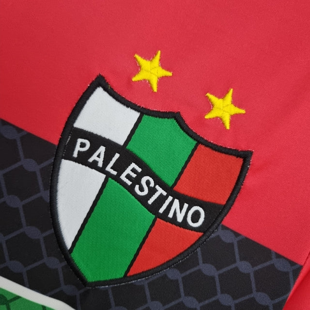 Camisa Desportivo Palestino Edição Especial 22/23 - Torcedor Capelli Masculina - Vermelha com detalhes em verde e preto
