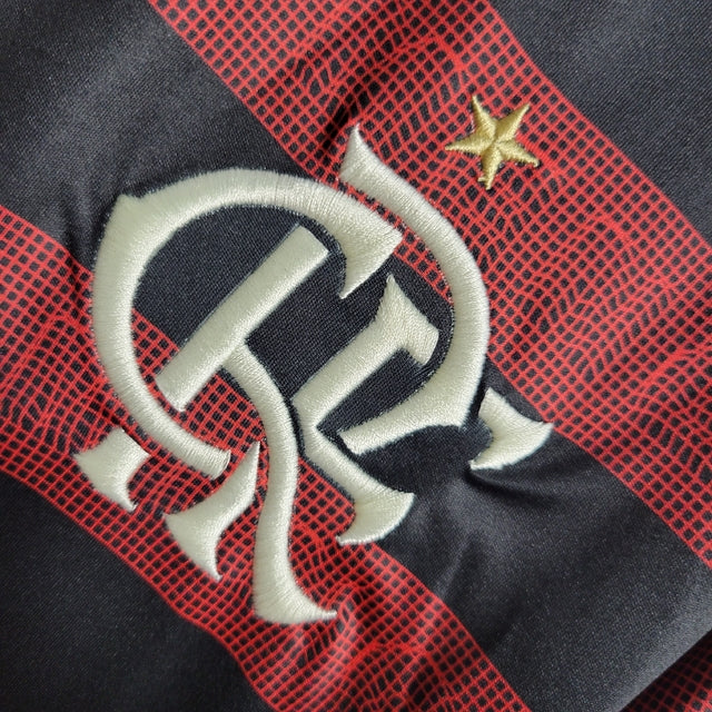 Camisa Flamengo I 19/20 Torcedor Masculina - Vermelha e preta com os detalhes em branco