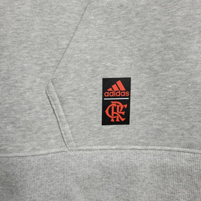 Jaqueta Corta-Vento Flamengo 23/24 Masculina Adidas - Cinza com detalhes em vermelho