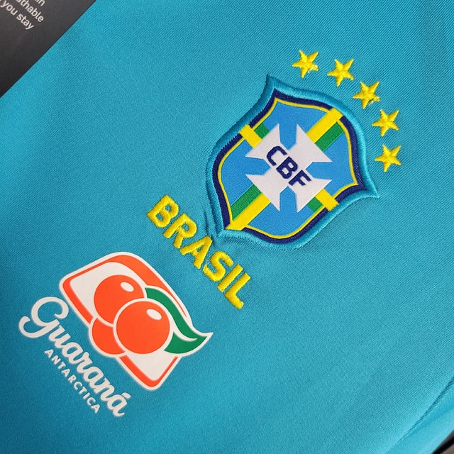 Jaqueta Corta-Vento Brasil 22/23 Masculino Nike - Azul com detalhes em amarelo