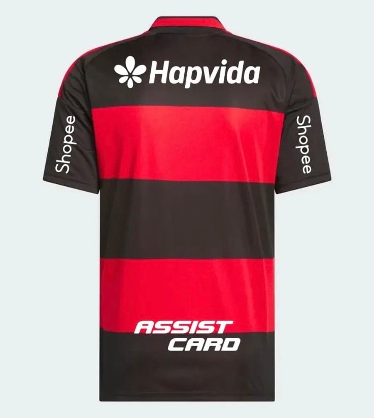 Camisa Flamengo I 26/27 - Torcedor Adidas Masculina - Preta e vermelha com Patrocínios