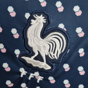 Camisa Seleção da França Treino 22/23 - Torcedor Nike Masculina - Azul com detalhes em branco e rosa