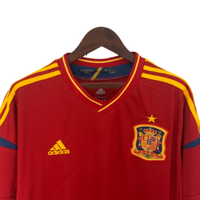 Camisa Retrô Seleção da Espanha I 2012 - Adidas Masculina - Vermelha com detalhes em amarelo