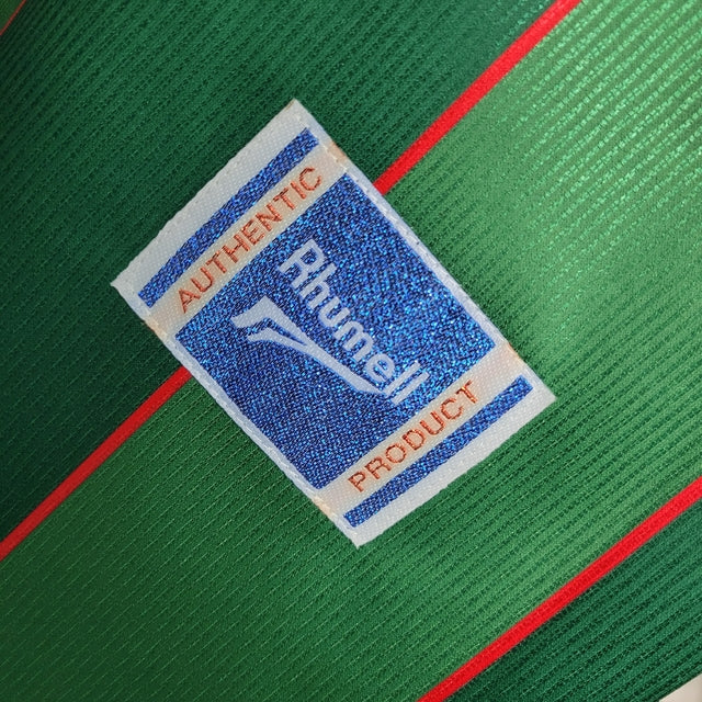 Camisa Retrô Palmeiras I 1999 - Torcedor Rhumell Masculina - Verde com listras em branco