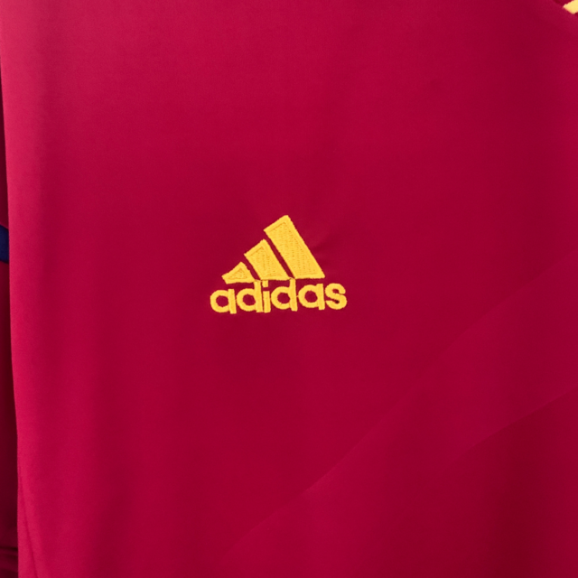 Camisa Retrô Seleção da Espanha I 2012 - Adidas Masculina - Vermelha com detalhes em amarelo