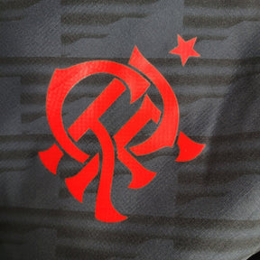 Jaqueta Corta-Vento Flamengo 23/24 Masculina Adidas -Preta com detalhes em vermelho