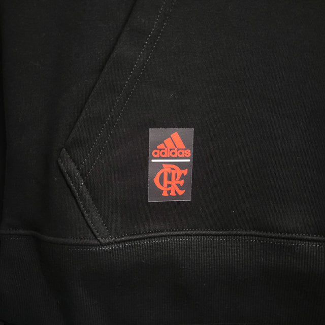 Jaqueta Corta-Vento Flamengo 23/24 Masculina Adidas - Preto com detalhes em vermelho