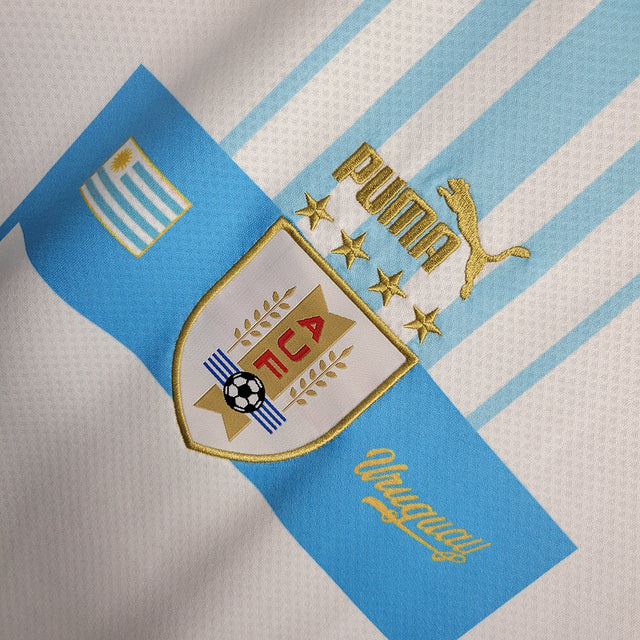 Camisa Seleção Uruguay II 22/23 - Torcedor Puma Masculina - Azul com detalhes em branco