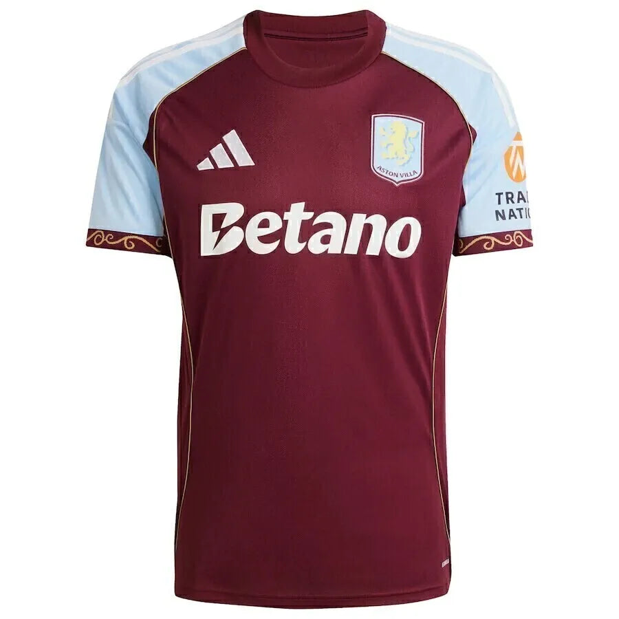 Camisa Aston Villa I 25/26 - Torcedor Adidas Masculina - Vinho e azul