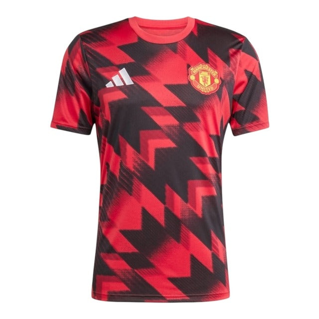 Camisa Manchester United Treino 25/26 - Torcedor Adidas Masculina - Preta com detalhes em vermelho