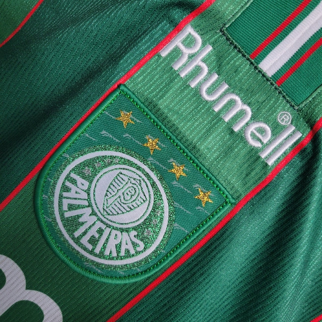 Camisa Retrô Palmeiras I 1999 - Torcedor Rhumell Masculina - Verde com listras em branco