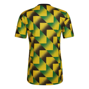 Camisa Arsenal Pré-Jogo 22/23 Torcedor Adidas Masculina - Amarelo, preto e verde.