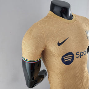 Camisa Barcelona Away 22/23 Jogador Nike Masculina - Dourada