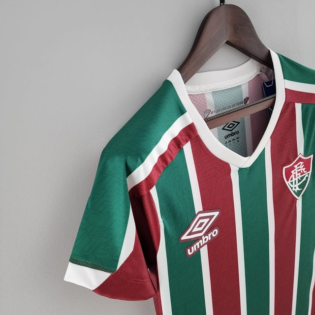 Camisa Fluminense I 22/23 Torcedor Umbro Feminina - Verde, Grená e Branco