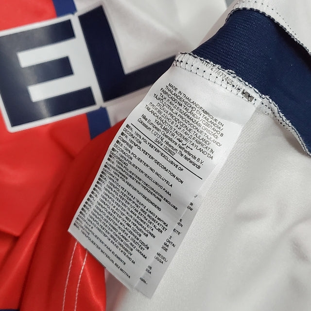 Camisa Retrô Paris Saint-Germain II 1998/1999 - Torcedor Nike Masculina - Branca, azul e vermelha