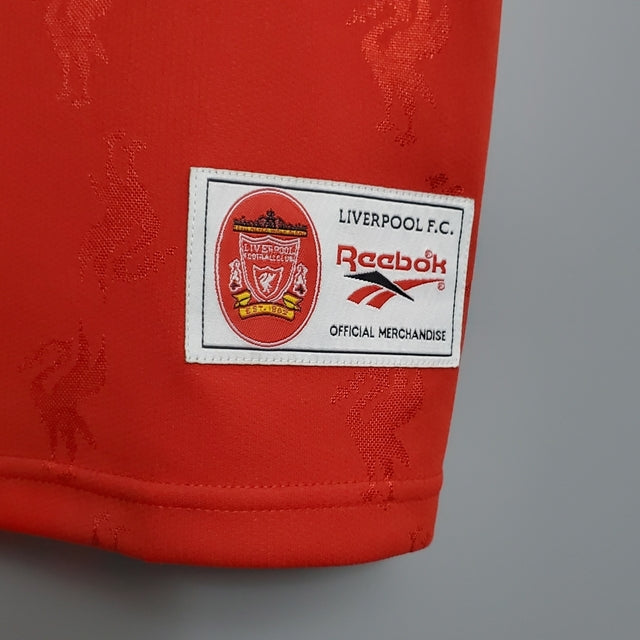 Camisa Retrô Liverpool I 1996/1997 - Torcedor Reebok Masculina - Vermelha com detalhes em branco
