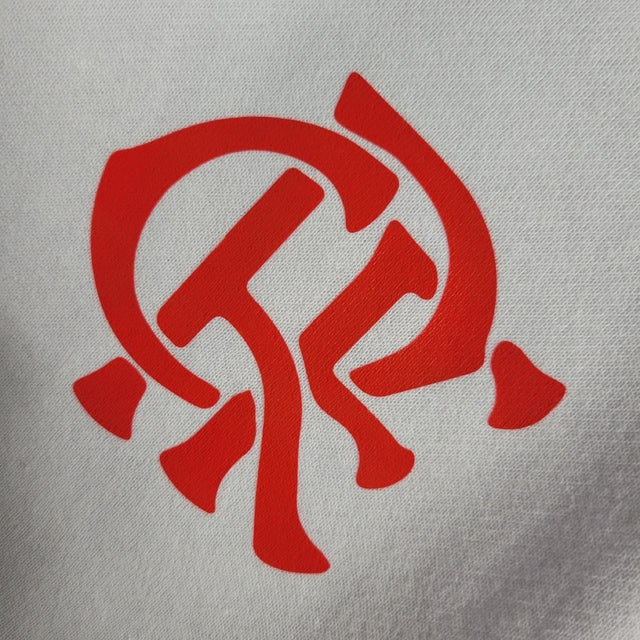 Jaqueta Corta-Vento Flamengo 23/24 Masculina Adidas - Branco com detalhes em vermelho