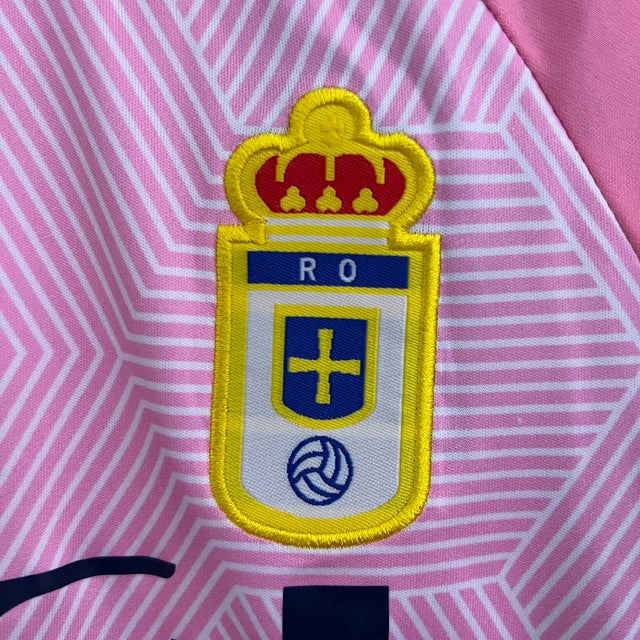 Kit Infantil Oviedo II Adidas 23/24 - Rosa com detalhes em preto