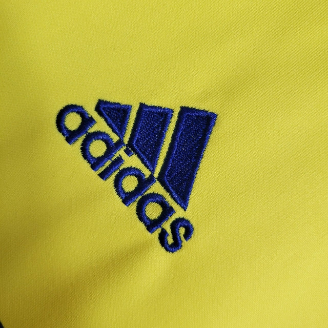 Camisa Flamengo II Retrô 1993 Torcedor Masculina - Amarela com detalhes em azul