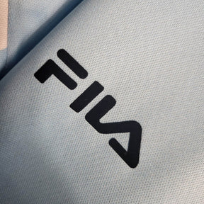 Camisa Retrô Seleção da Argentina 2010 Maradona - Fila Masculina - Azul com detalhes em branco e preto