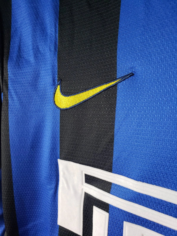 Camisa Retrô Inter de Milão 1998 manga longa - Masculina Nike - Azul e preta