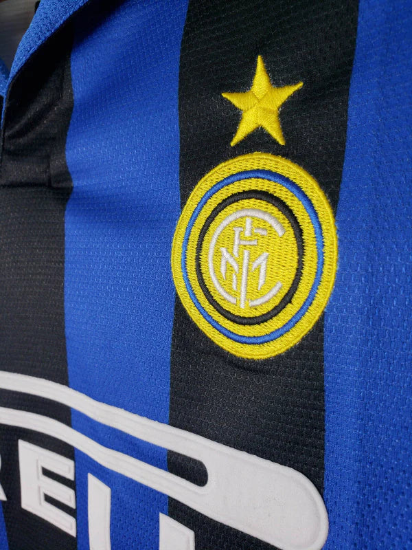 Camisa Retrô Inter de Milão 1998 manga longa - Masculina Nike - Azul e preta