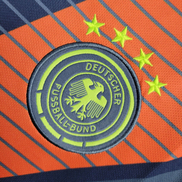 Camisa Seleção da Alemanha Goleiro 24/25 - Torcedor Adidas Masculina - Cinza com detalhes em laranja e amarelo