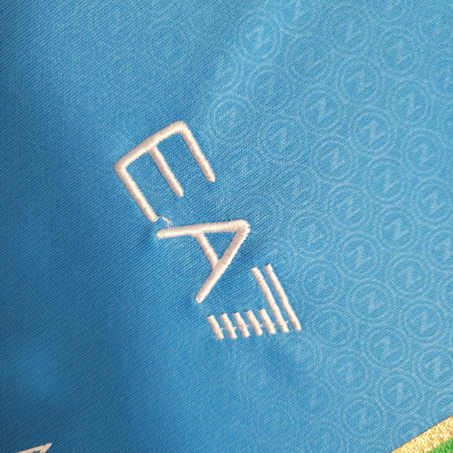 Kit Infantil Napoli I 23/24 - EA7 - Azul com detalhes em vermelho e verde