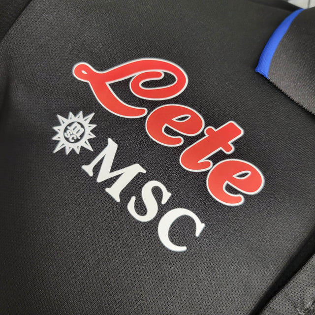 Camisa Napoli Treino 23/24 polo - Jogador EA7 Masculina - Preta