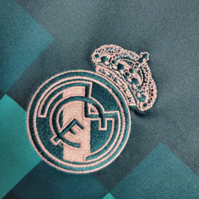 Camisa Retrô Real Madrid I 2017/2018 manga longa - Adidas Masculina - Verde com detalhes em azul