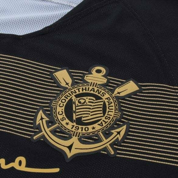 Camisa Retrô Corinthians 2018/19 - Masculina Nike - Preta com detalhes em Dourado