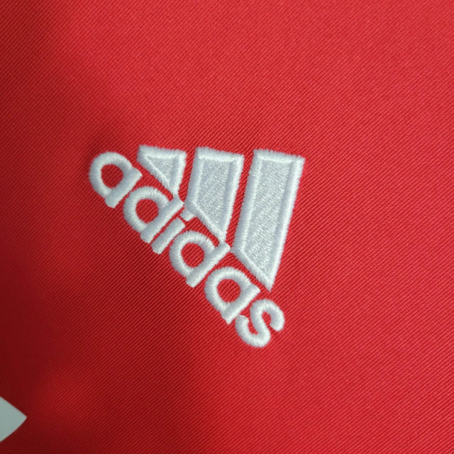 Camisa Retrô Real Madrid II 11/12 manga longa - Masculina Adidas - Vermelha com detalhes em branco