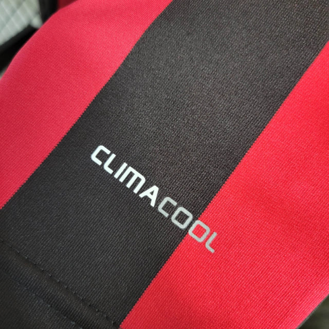 Camisa Retrô AC Milan I 2009/2010 manga longa - Masculina Adidas - Preta e vermelha com detalhes em branco