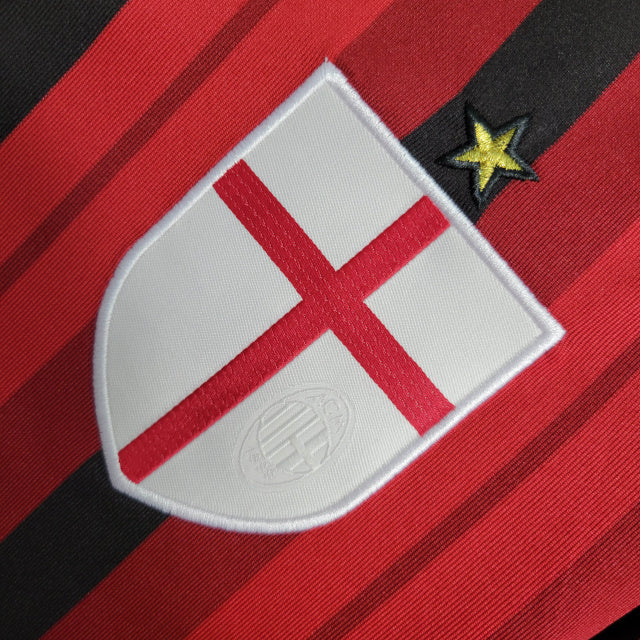 Camisa Retrô AC Milan I 2014/2015 - Masculina Adidas - Vermelha e preta com detalhes em branco