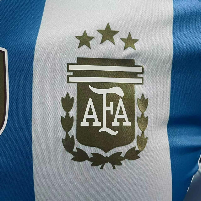 Camisa Seleção Argentina I 24/25 manga longa - Jogador Adidas Masculina - Branca e azul