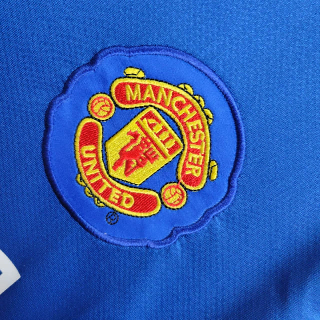 Camisa Retrô Manchester United II 2008/2009 manga longa - Masculina Adidas - Azul