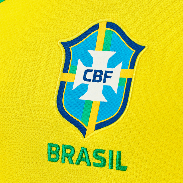 Camisa Seleção Brasileira I 25/26 - Torcedor Nike Feminina - Amarela com detalhes em verde