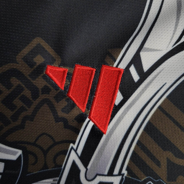 Camisa Japão Edição especial 24/25 - Torcedor Adidas Masculina - Preta e cinza com detalhes em branco e vermelho