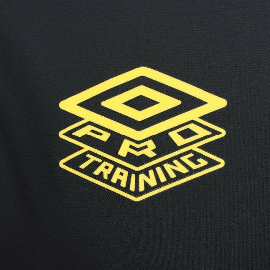 Camisa Santos Treino 25/26 - Torcedor Umbro Masculina - Preta com detalhes em amarelo