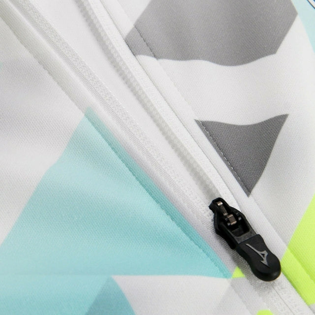 Jaqueta Corta-Vento Lazio Pré -jogo 24/25 - Masculina Mizuno - Branca com detalhes em amarelo e azul