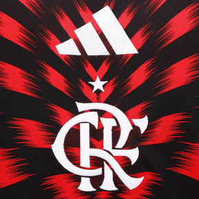 Camisa Flamengo Pré-jogo 25/26 - Torcedor Adidas Feminina - Vermelha e preta