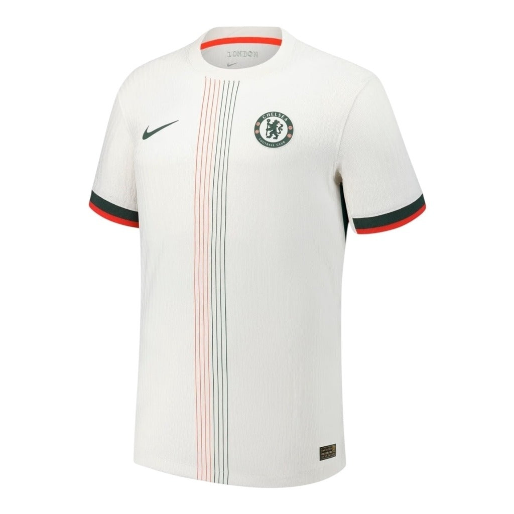 Camisa Chelsea II 25/26 - Torcedor Nike Masculina - Branca com detalhes em azul e vermelho