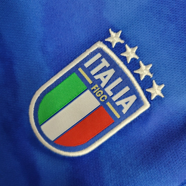Kit Infantil Seleção da Itália I 23/24 - Adidas - Azul