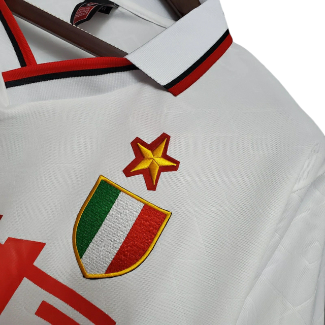 Camisa Retrô AC Milan II 93/94 - Masculina Lotto - Branca com detalhes em vermelho