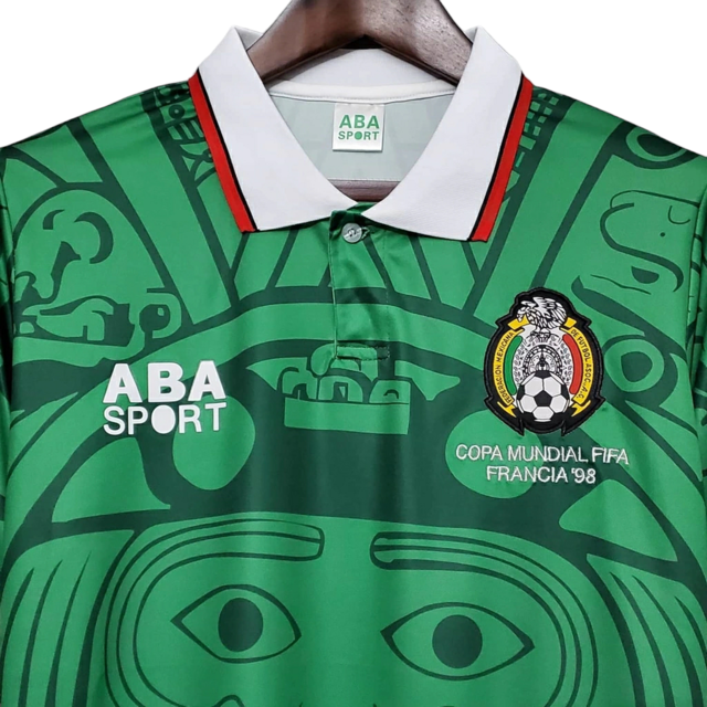 Camisa Retrô Seleção do México 1998 - Aba Sport Masculina - Verde