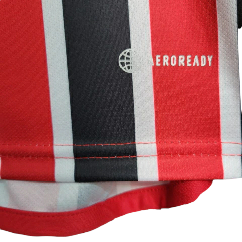 Kit Infantil São Paulo Away 23/24 - Adidas - Vermelho e Preto